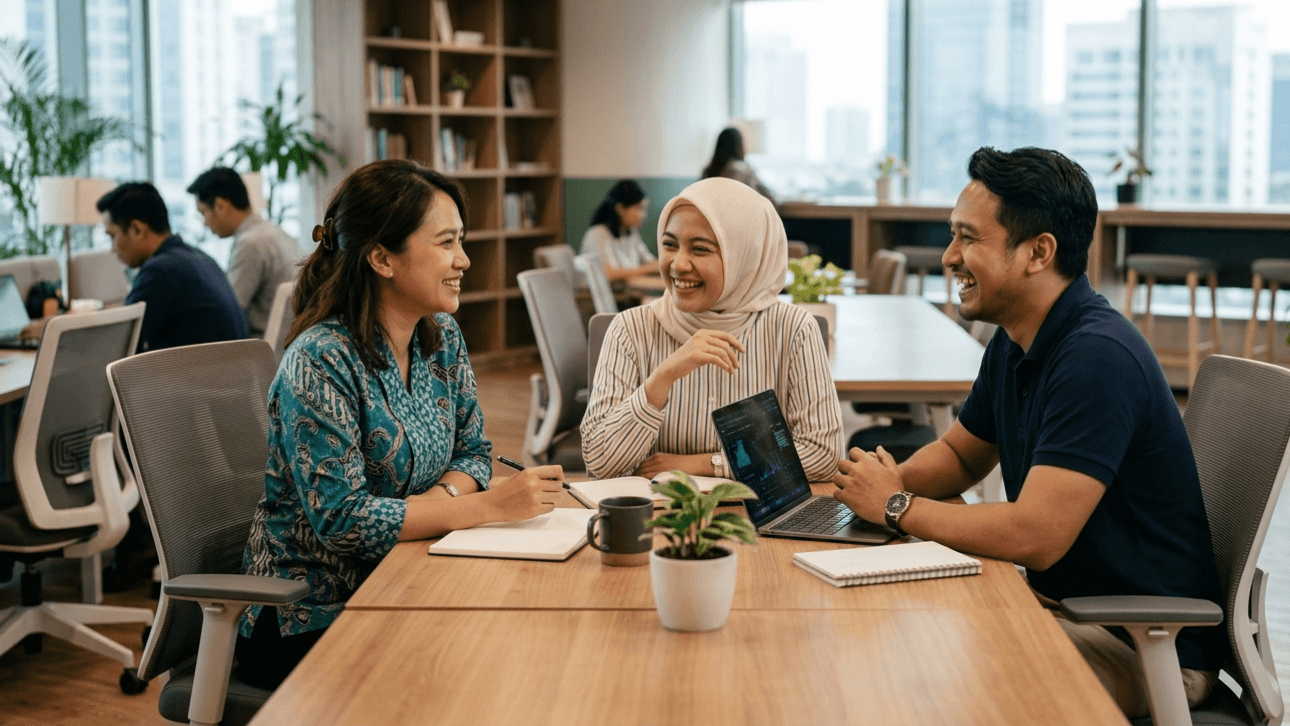 Dukungan sosial di lingkungan kerja.